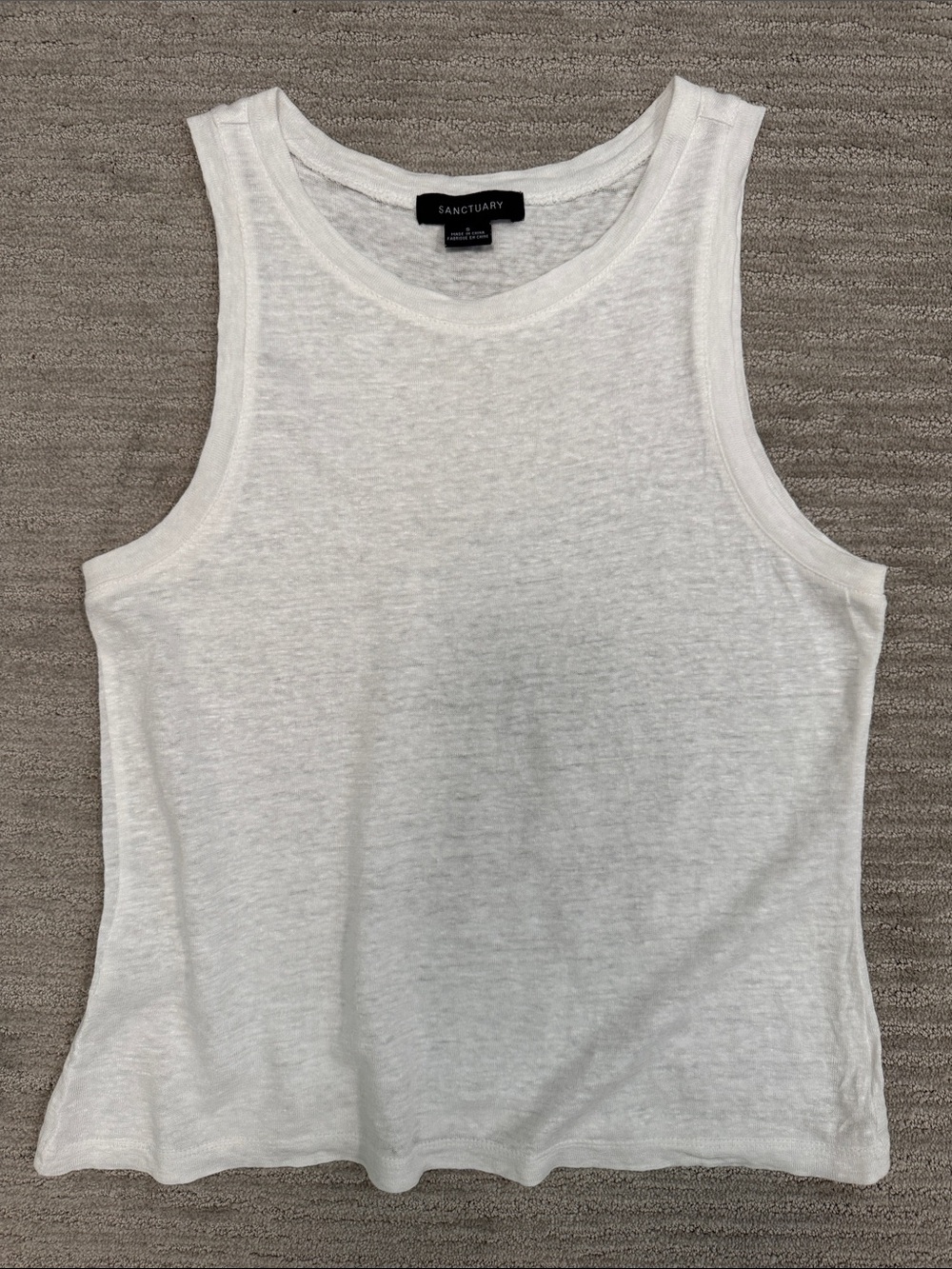 Sanctuary Linen Tank White Size Small
